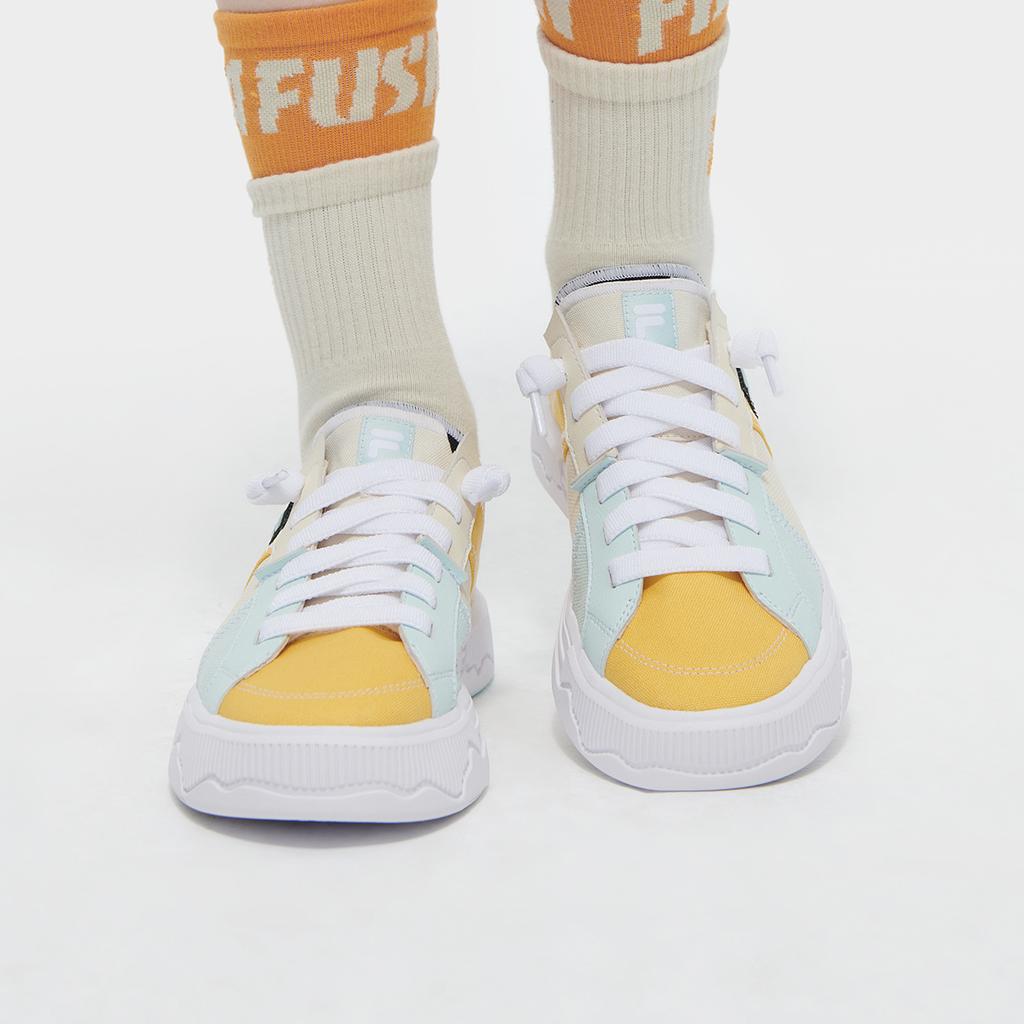 Fila Fusion Pop 3 Casual Comfortable Durable Low-Top Lifestyle Shoes Women Sneakers Off-White T12W422221FWB