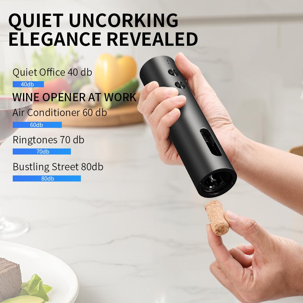 Rechargeable Electric Wine Opener Set Automatic Corkscrew with Foil Cutter Wine Pourer Vacuum Stopper Bar Accessories Kit