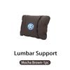 Car Leather Headrest Pillow Neck Lumbar Support Soft Lumbar Cushion Beige For Volkswagen VW Jetta Golf Beetle CC EOS MK2 MK4 MK5 HY3