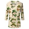 Women's Tops Three-quarter Sleeve Shirt V-neck Loose Casual Shirt Print T-shirt
