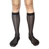Men Thin Business Dress Socks Stretchy Nylon Sheer Knee Highs Dress Socks Over the Calf Dress Socks Sheer Casual Socks