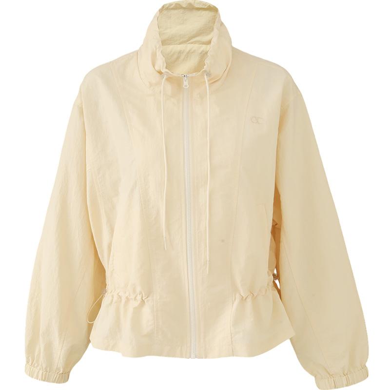 Cool and lightweight outdoor sunscreen jacket for women, versatile drawstring short jacket