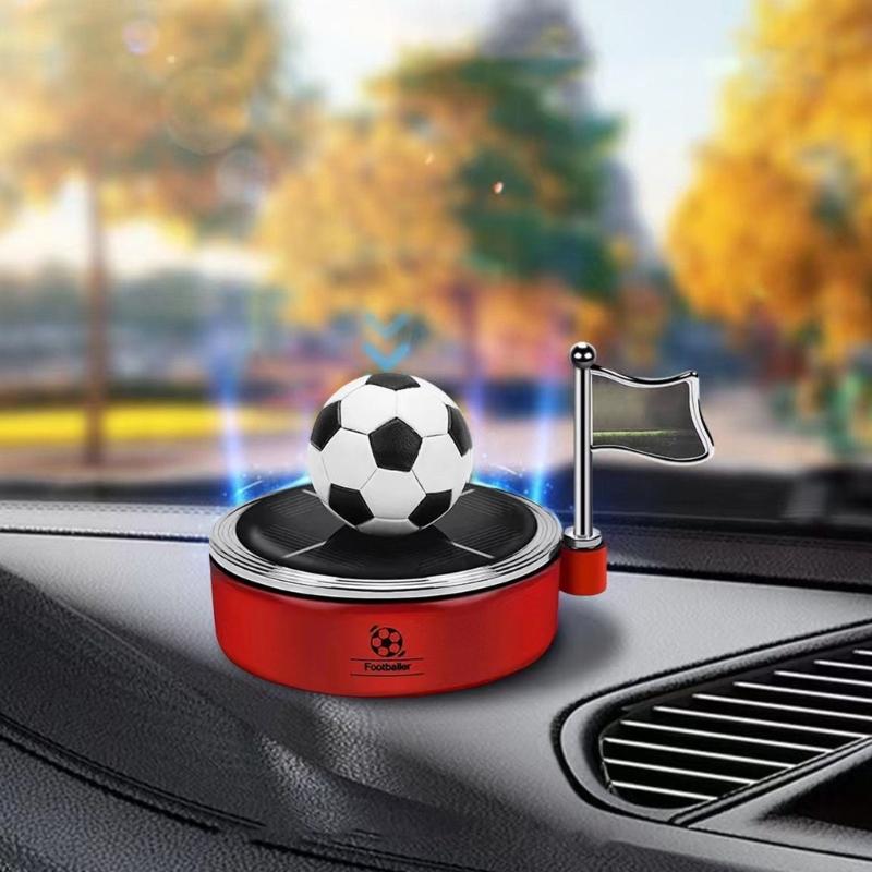 Solar Powered Football Car Air Freshener Perfume Holder With Essential Oil For Stylish Vehicle Decoration And Freshing Scent