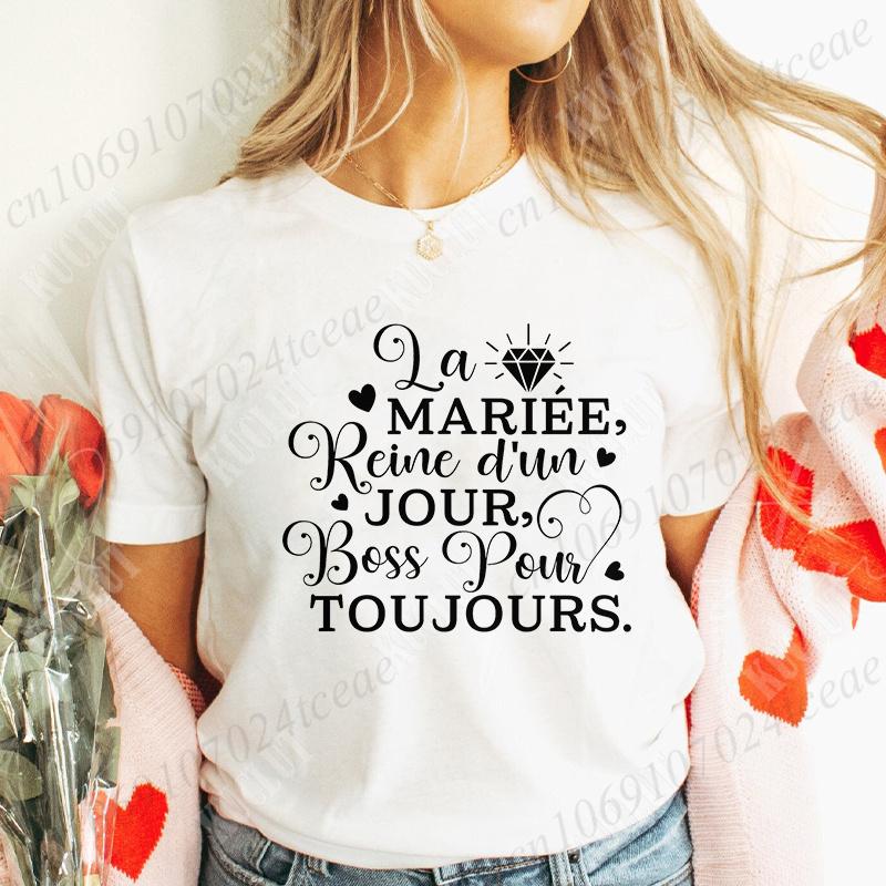 Humor French Bachelorette Party T-Shirt Girls Single Farewell Tees Team Evjf Future Bride Shirt Funny Bridal Shower Wedding Tops