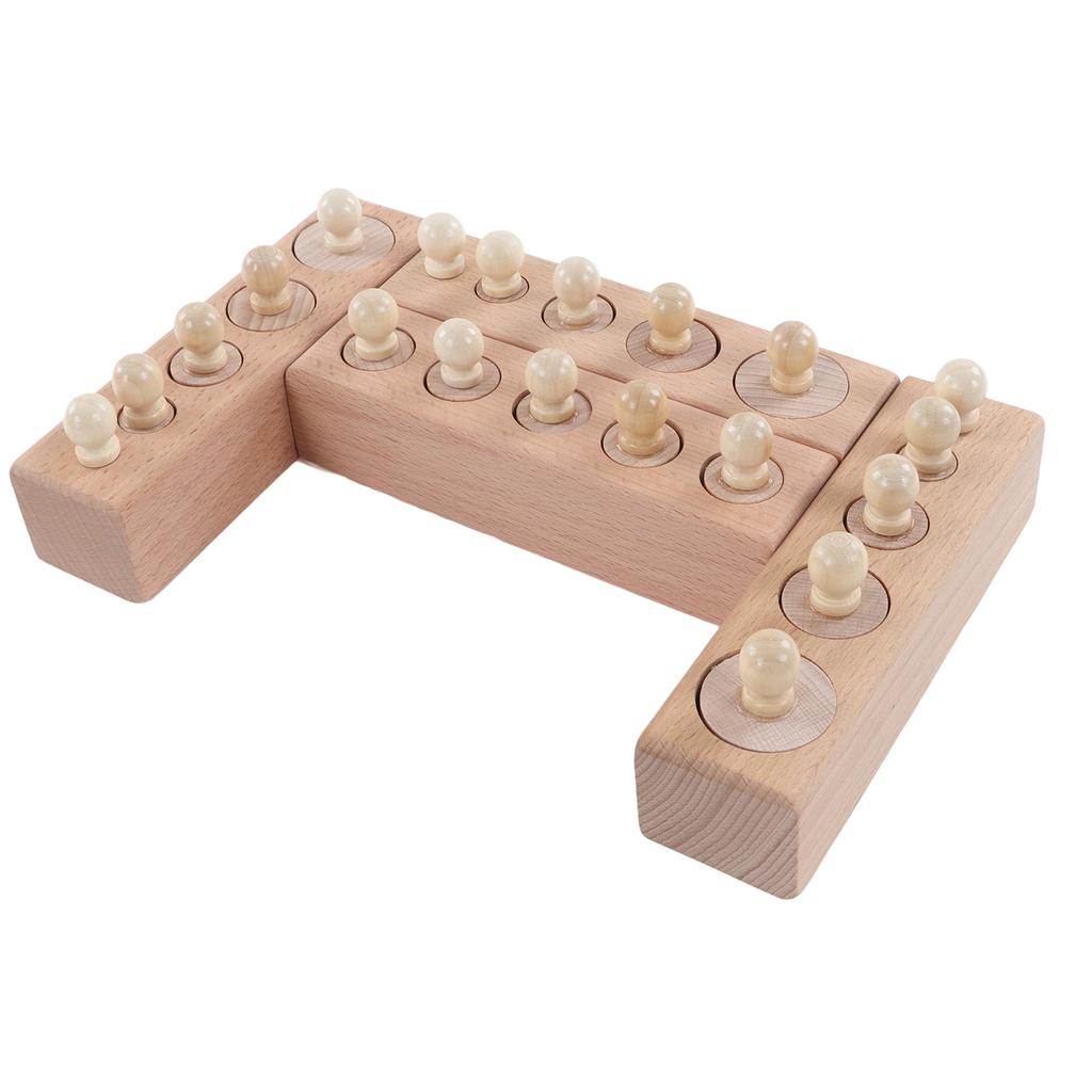 Cylinder Socket Toy Beech Wood Educational Knobbed Cylinders Blocks for Early Childhood Education