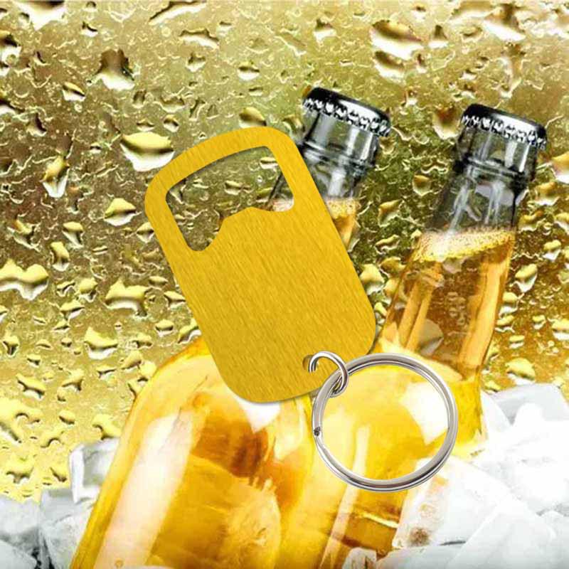 Stylový nerezový otvírák na klíče s laserem gravírovaným LOGEM na pivo a sodu