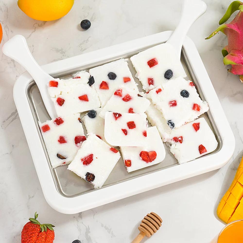 with Shovel Ice Cream Roll Maker 304 Stainless Steel Cold Yogurt Plate Sorbet Maker  Refrigerator