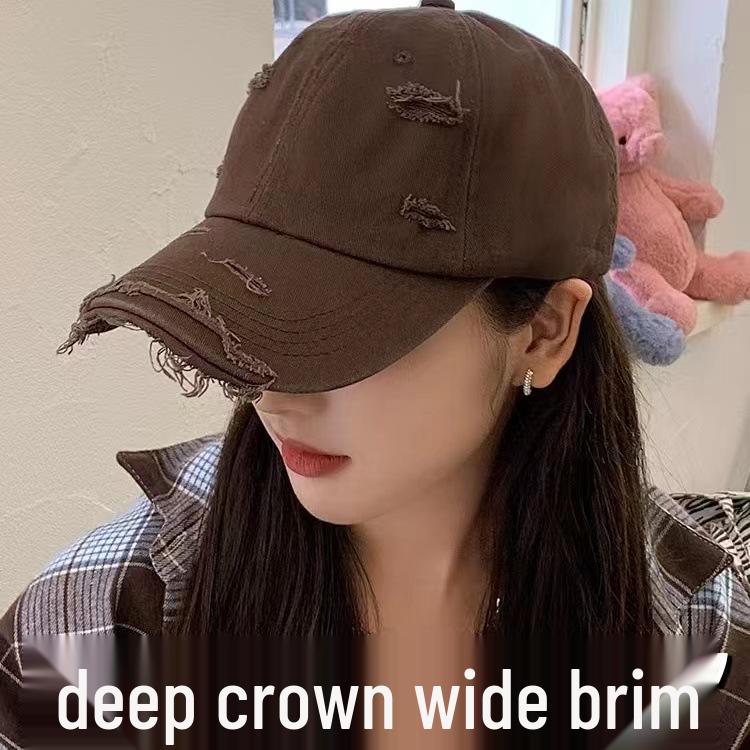 Vintage-Style Casual Baseball Cap with Distressed Details, Soft Top, Curved Brim, and Face-Revealing Duckbill Design