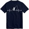 Fishing Heart Beat Pulse Tshirt FisherUnisex Gift Angling Angler Top T Shirt Midd