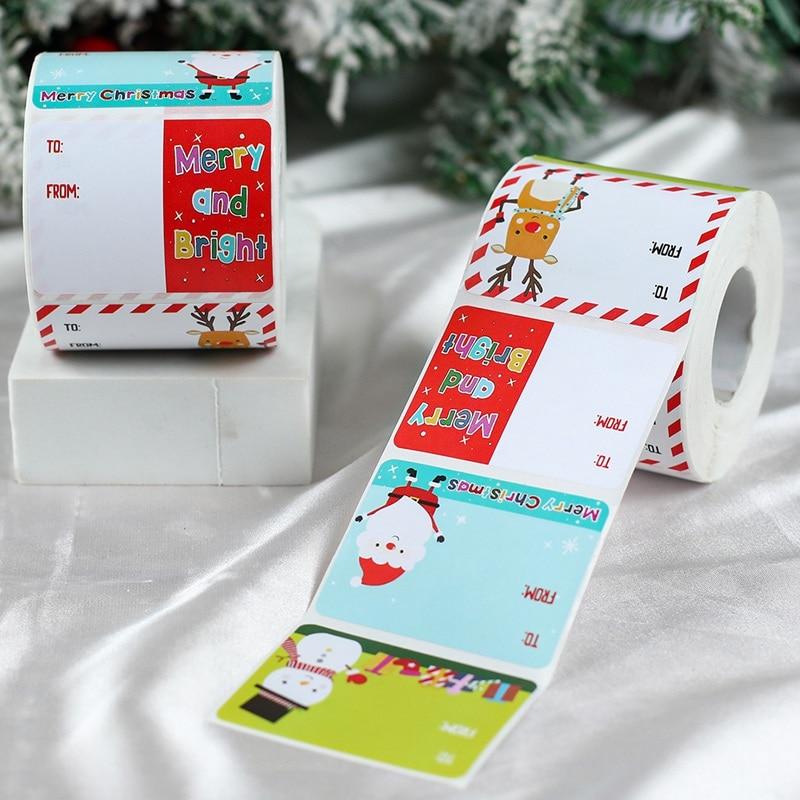 500Pcs Envelope Merry Christmas Decorations For Home 2023 Cristmas Xmas Seal Labels DIY Gifts Christmas Gift Packaging Stickers