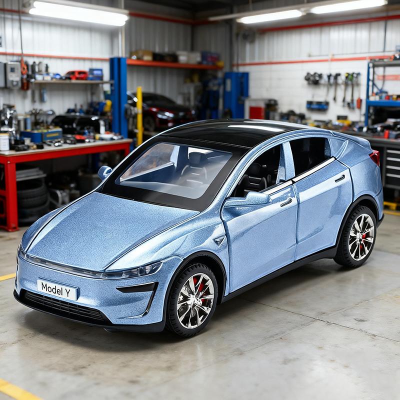 NEU 1/32 Tesla MODEL Y MODELY Legierung Auto Modell Sound und Licht Pull Back Kinderspielzeug Sammlerstücke Geburtstagsgeschenk
