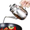 Stainless Steel Olive Oil Can Leakproof Pouring Oil Pot Comfortable Metal Oil Kettle  Baking