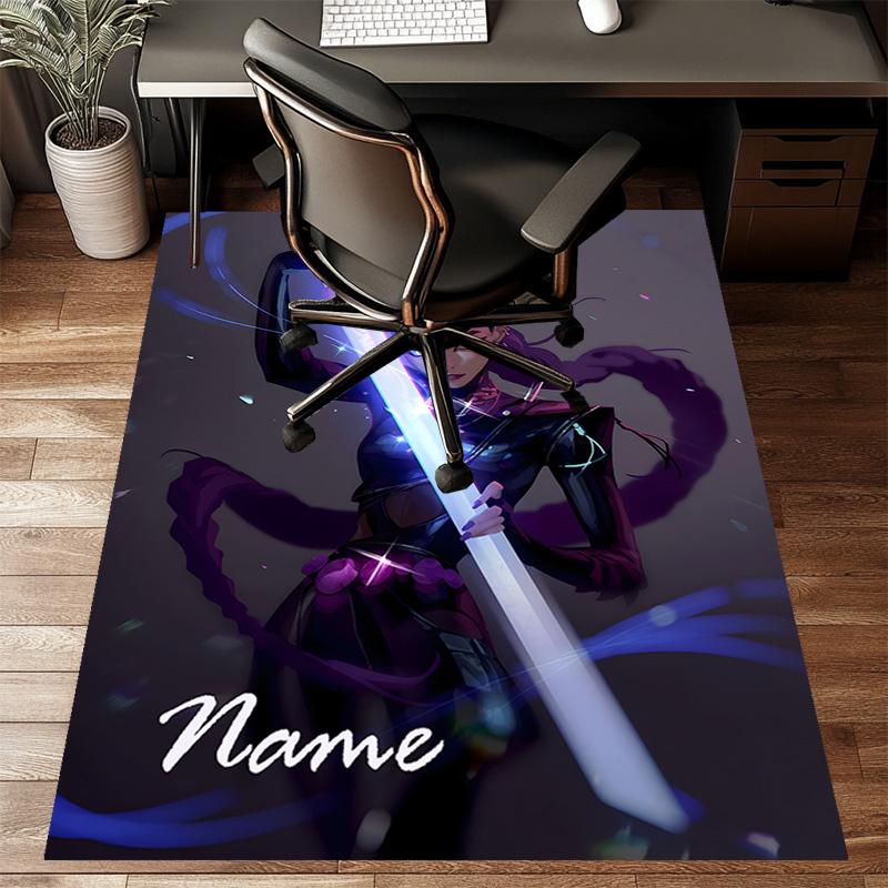 Custom KPop Demon Hunters Mat Personalized Name, Polyester Washable Indoor Entryway Rug, Gift for Christmas, Easter, Thanksgiving Day