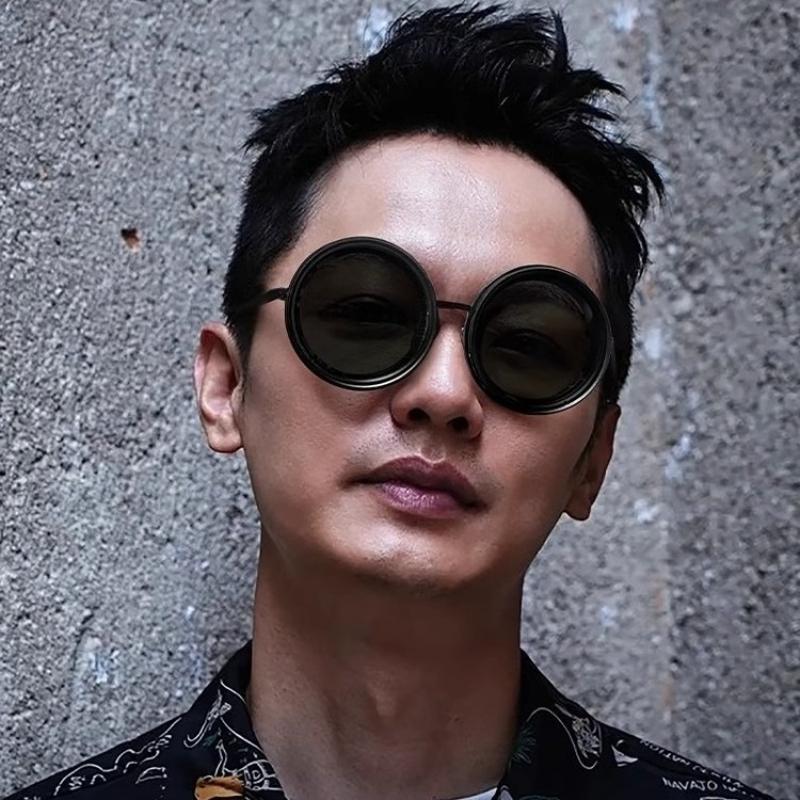 Neutral New Round Frame Adjustable Light-reducing Sunglasses Outdoor Fishing Driving UV400 Personalized Polarized Sunglasses