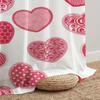 1PCS white-based pink patterned love-shaped gauze curtain   romantic style   perfect for Valentine's Day   bedroom   and living room