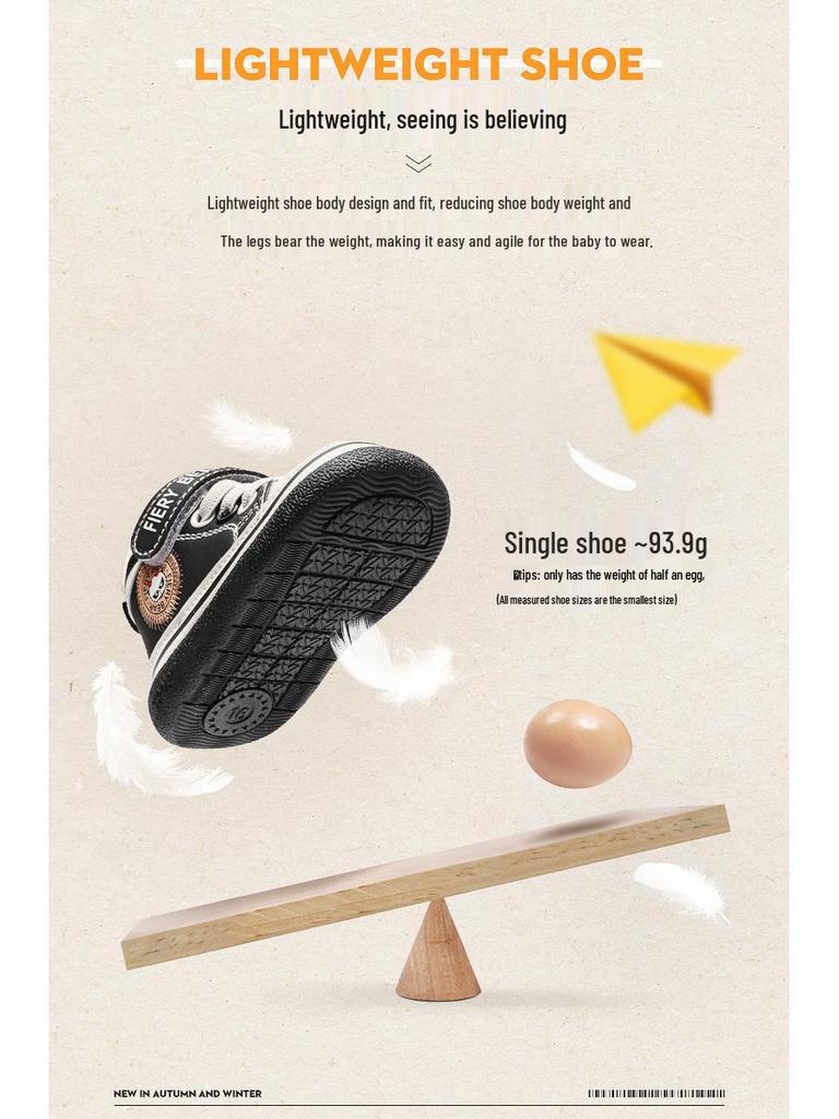 Plus Velvet Soft Sole Baby Shoes for Toddlers: 0-3 Years, Autumn-Winter