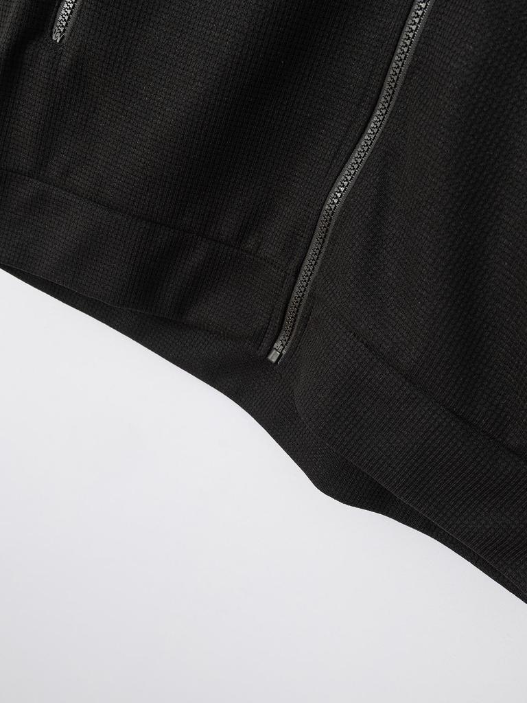 Herren Herbst Waffelstrick Reißverschlusstasche Revers Cardigan