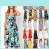 Stylish Boho Women's Summer Beach Midi Dress With Strappy Design And Button Pockets