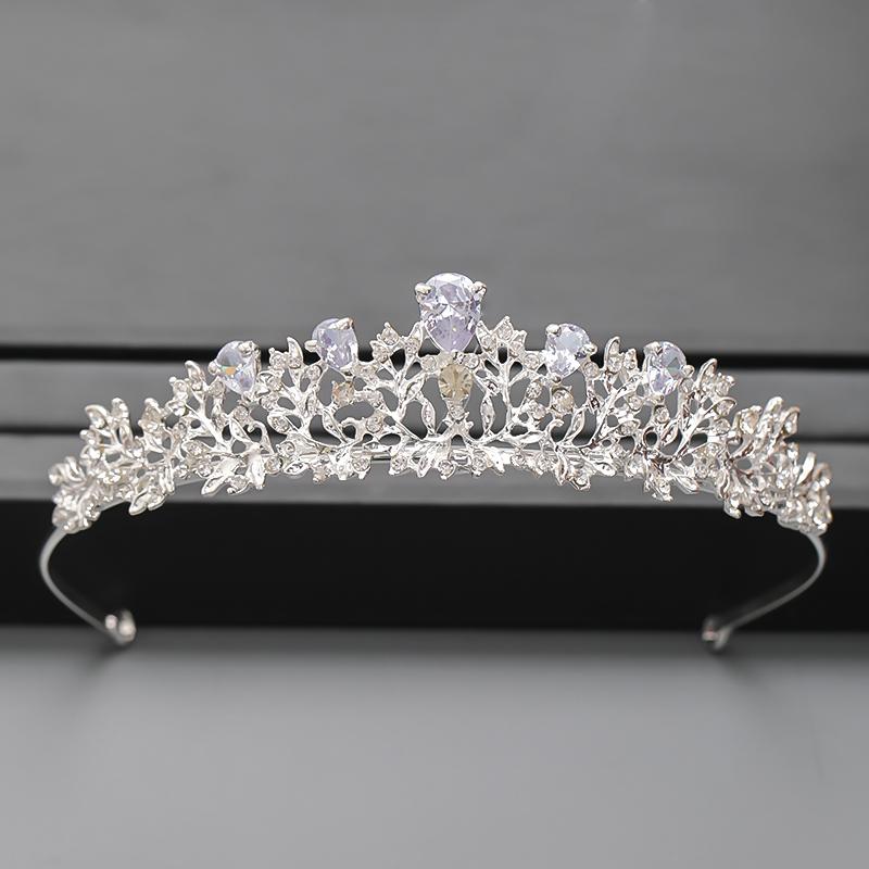 Coroană Culoare Argintie și Tiară Accesorii de Păr Pentru Femei Accesorii Nuntă Coroană Pentru Mireasă Cristal Stras Tiară Diademă