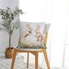 Easter Rabbit Square Pillow Case Cushions for Sofa Bunny Flower Custom Pillowcover Home Decor
