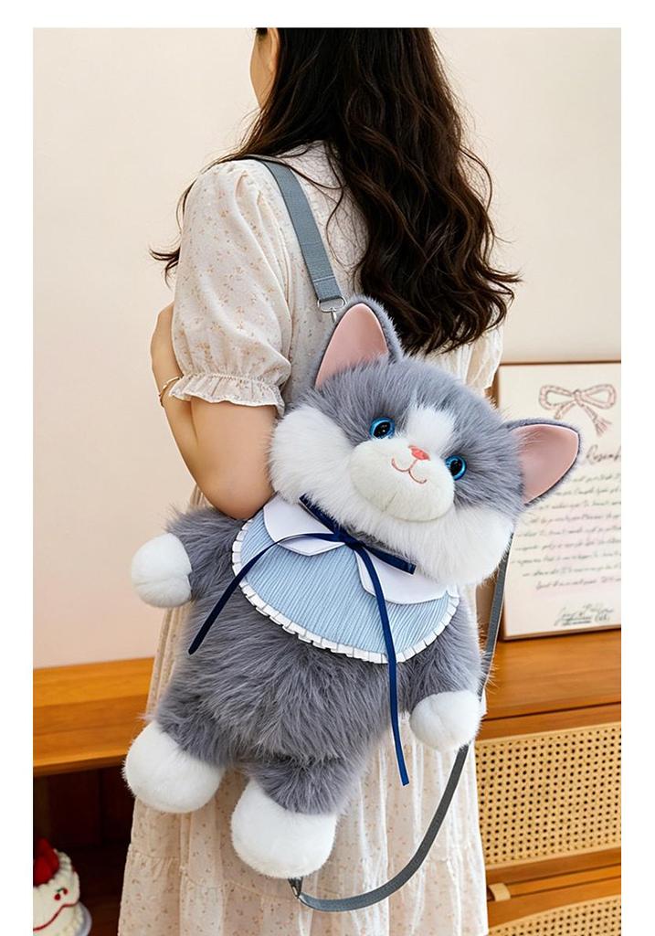 Running Simulation Cat Doll Plush Backpack - Birthday Gift for Girls