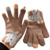 Touch-screen Warm Knitted Gloves Cartoon Girls Winter Gloves Riding Protective Mittens  Cycling
