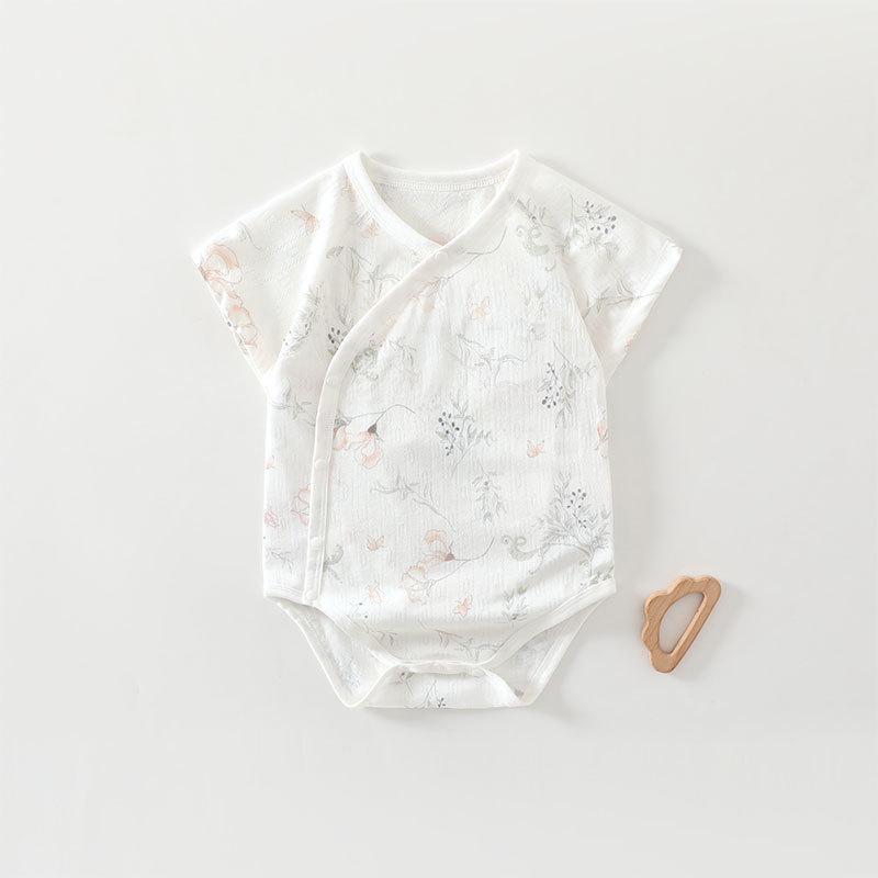 Bamboo Fiber Baby Jacquard Short Sleeve Summer Bodysuit Romper