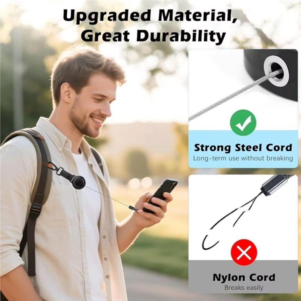 Safety Tether Cellphone Lanyard Steel Cable Retractable Phone Lanyard  Travel Hiking