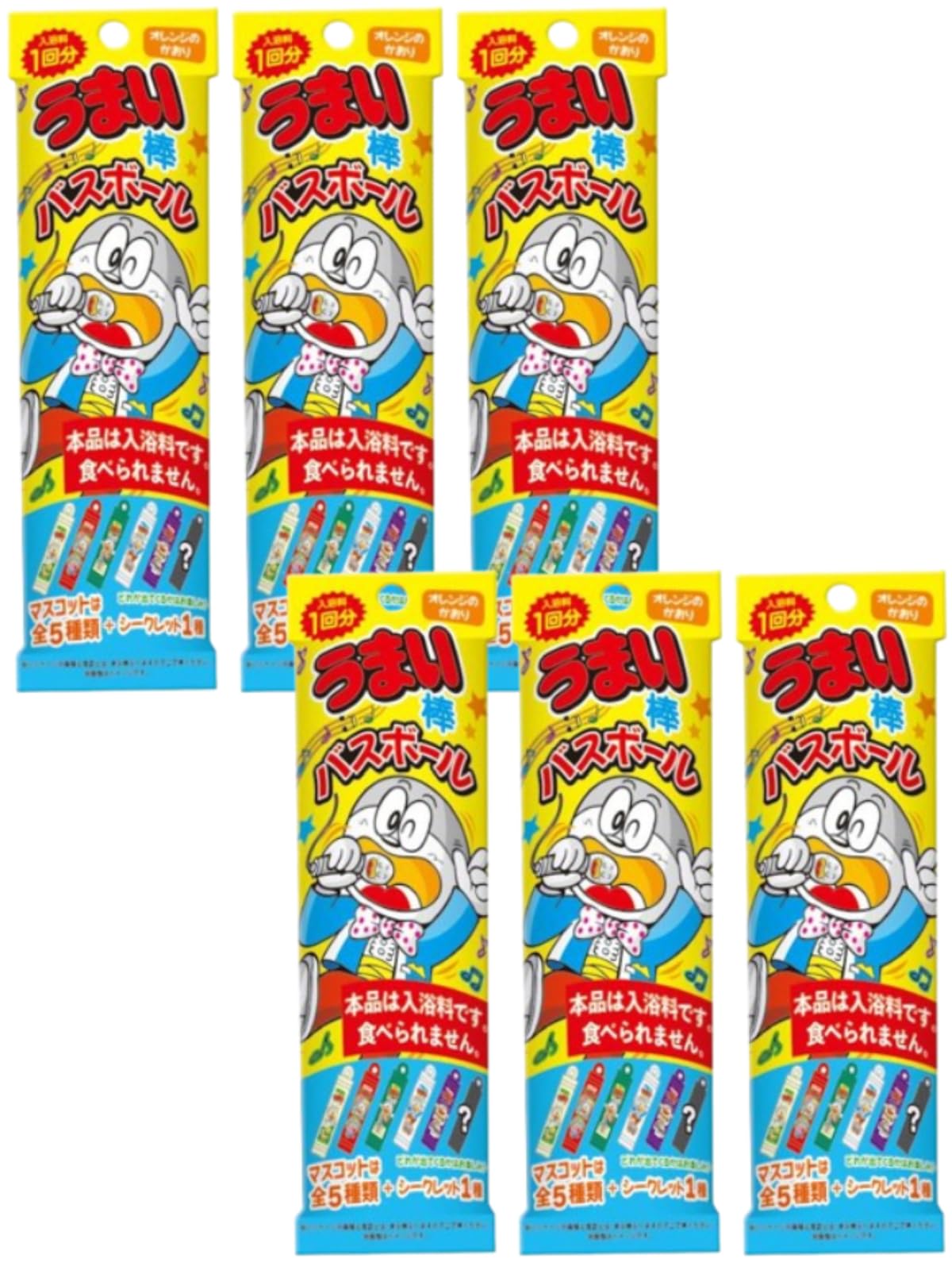 

Set of 6 Crux Umaibo Bath Balls with Mascots, Scented Toys, Carbonated Bath Bombs, Character Bath Toys for Boys and Girls