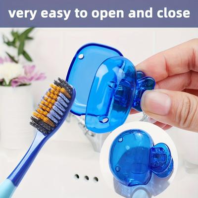 4PCS Travel Toothbrush Head Covers Toothbrush Protector Cap Brush Pod Case Protective Portable Plastic Clip For Household Travel
