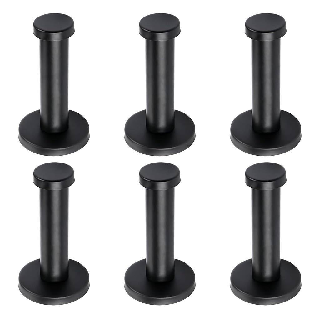 Charmoon Stainless Wall-Mounted Hook Wall Hanger Storage Screw Type Black (7cm 6 pieces)