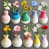 Mini Vase Magnets DIY Resin Vase Fridge Magnet Wear Resist Mini Floral Vase Fridge Stickers for Air Conditioners Fridge House