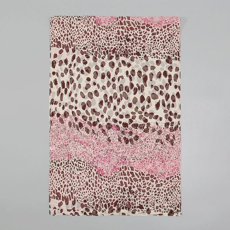 Fashion Chiffon Leopard Print Design Women Silk Scarf Shawl Elegant Headscarf Bandage Hijabs Muslim Wrap Scarves