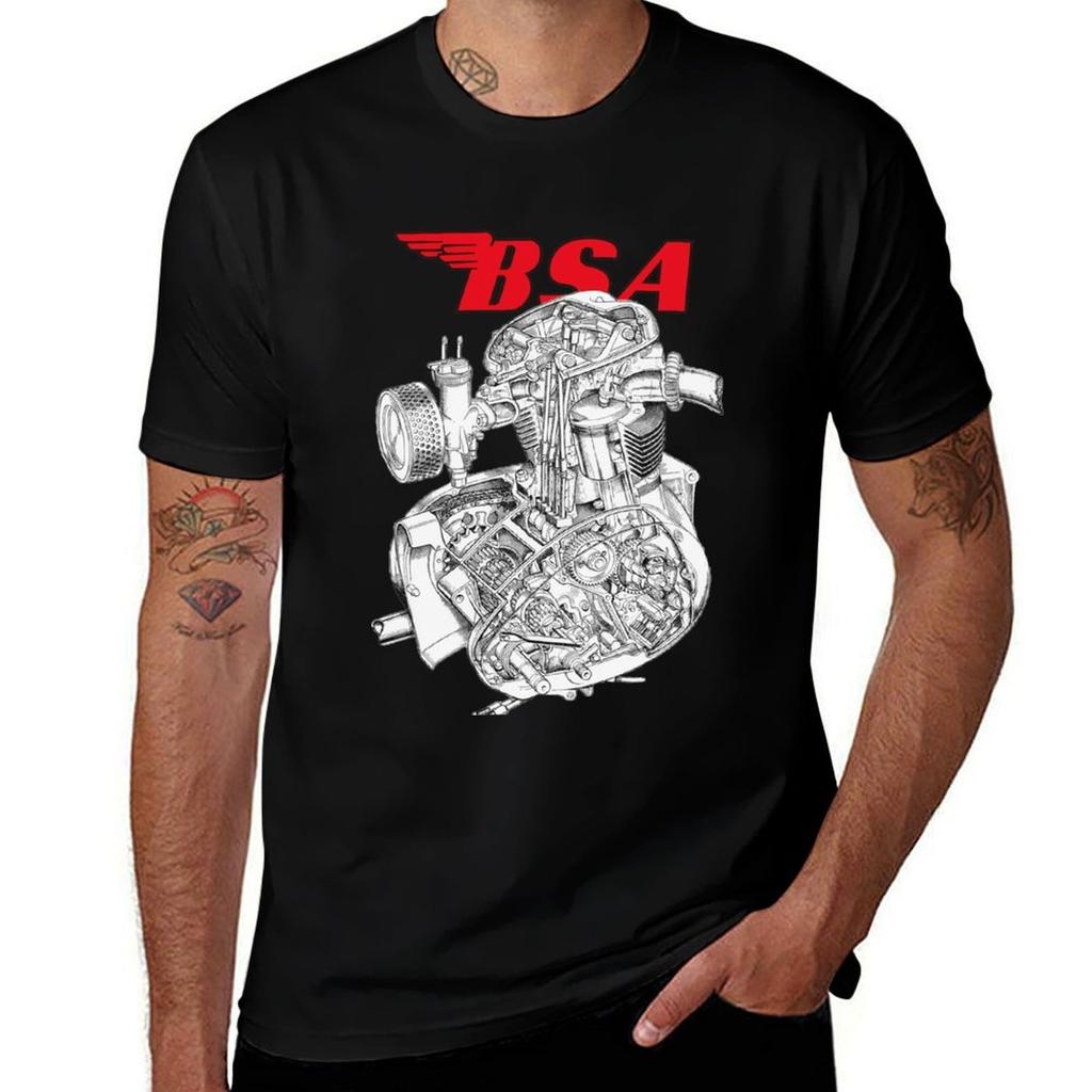 BSA A65 Motor T-Shirt Übergröße Locker sitzendes T-Shirt