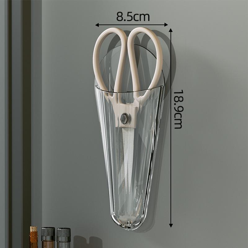 

Настенная подставка для кухонных ножниц с клейкой основой и держателем для палочек для еды прозрачный белый