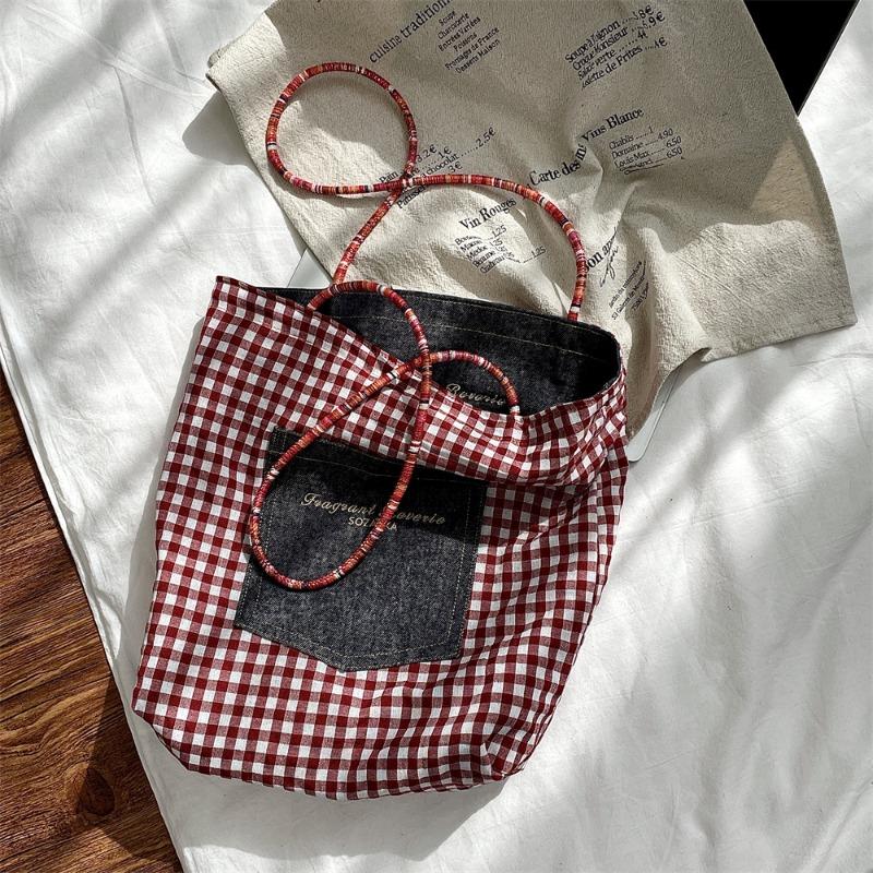 Retro Doublesided Denim Canvas Bag Women's New Korean Versatile Commuter Largecapacity Shoulder Cloth Bag