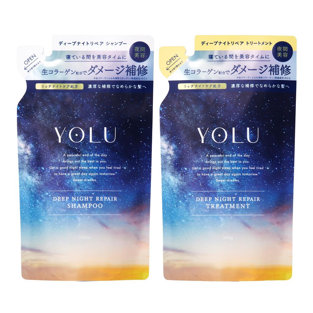YOLU Shampoo and Treatment Set Deep Night Repair Refill,