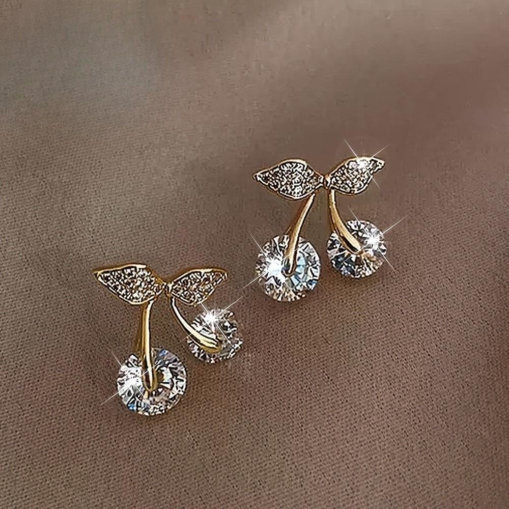 Cherry Earring Set for Women, Fashionable Design, Preferred for Daily Party Matching, Exquisite Gift Earrings, Sweet and Personalized Earrings.