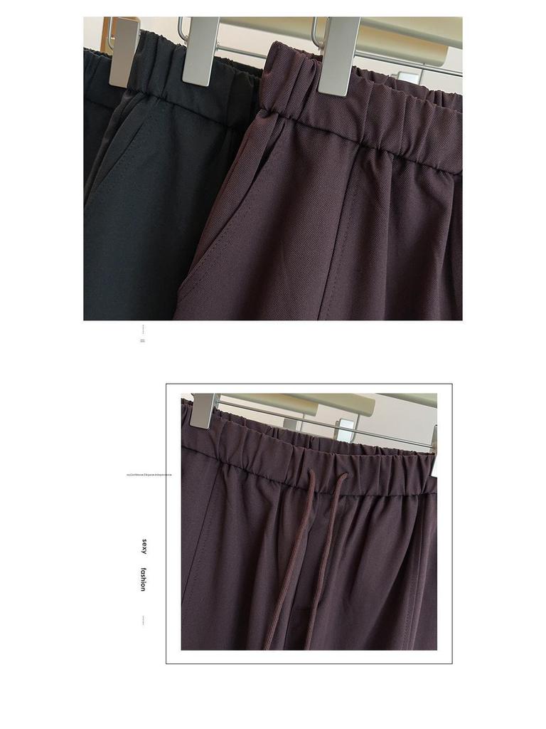 2025 Autumn Plus Size High Waist Loose Casual Twill Satin Pants for Women - Slimming, Versatile, and Long Fit