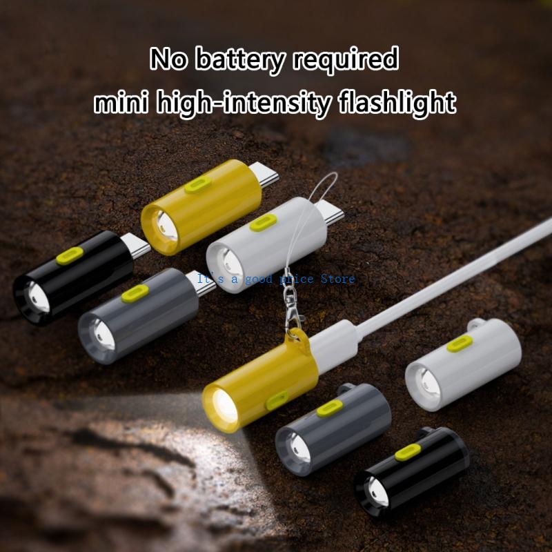 Lightweight USB C Flashlight Plugs &Play Mini LED Lamp For Hiking Backpacking Emergency Light for Computers Powerbanks