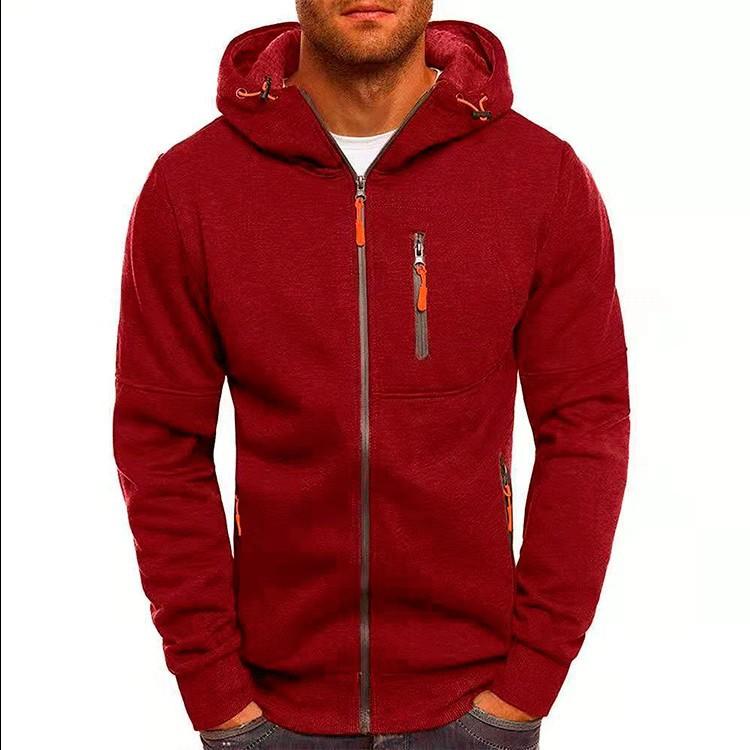 

Men s Hoodies Sweatshirts Leisure Cardigan Men Hooded Pullovers Jacquard Casual Man Hoody Sweatshirt Jackets L красный