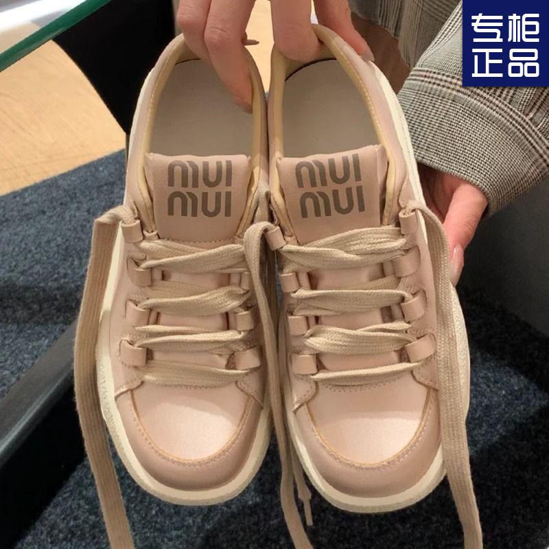 Round head thick sole spring comfortable casual versatile lace-up fashion board shoes women's shoes