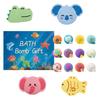 12PCS Kids Bath Bombs Gift Set with Surprise Toys & 1 Bath Sponge – Bubble Bath Balls for Boys Girls, Gentle Skin Care