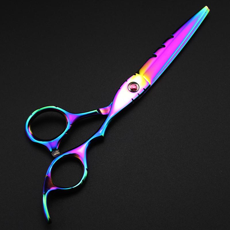 Professional 6 '' Rainbow Gem Hair Scissors Haircut Scissor Thinning Barber Makas Cutting Shears Hairdresser Scissors