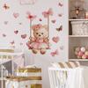 Cartoon Bear Swing Butterfly Bedroom Living Room Home Background Beautification Decoration Wall Stickers