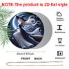 2D Flat 1pc, Printed Round Aluminum Metal Signage - Witch On a Broomstick, 8x8 In, Suitable for Door Decoration, Wall Decoration, Home, Room