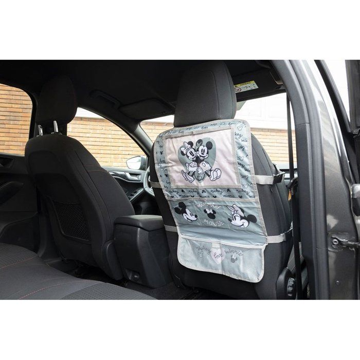 Tataway Organizer na tablet Disney na fotelik samochodowy dla dzieci, szaro-różowy z Minnie i Myszka Miki