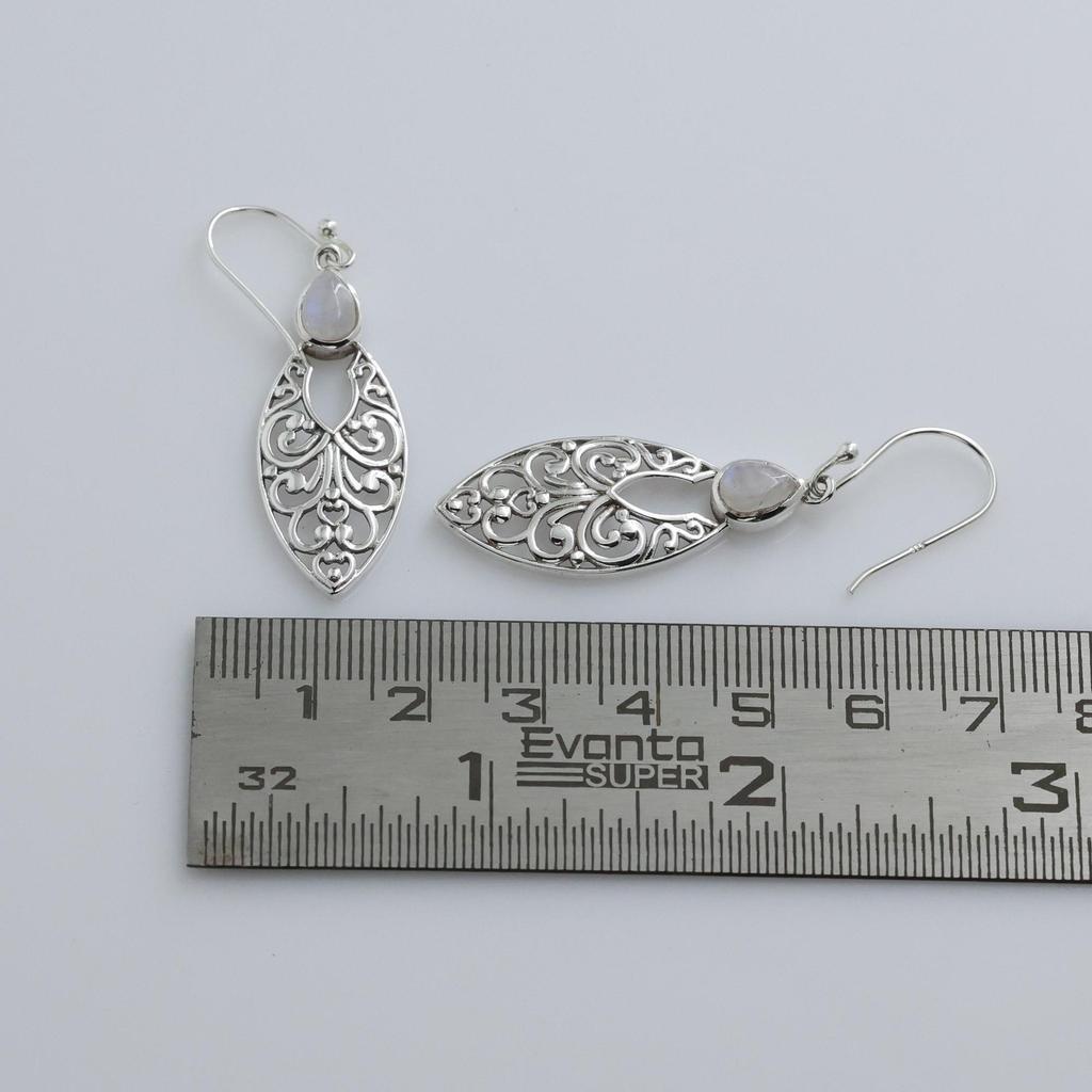 Natürlicher Mondstein Silberohrring, Juni Geburtssteinohrring, 925 Sterlingsilber handgefertigter Schmuck, Silber Hängeohrring, Geschenk für sie