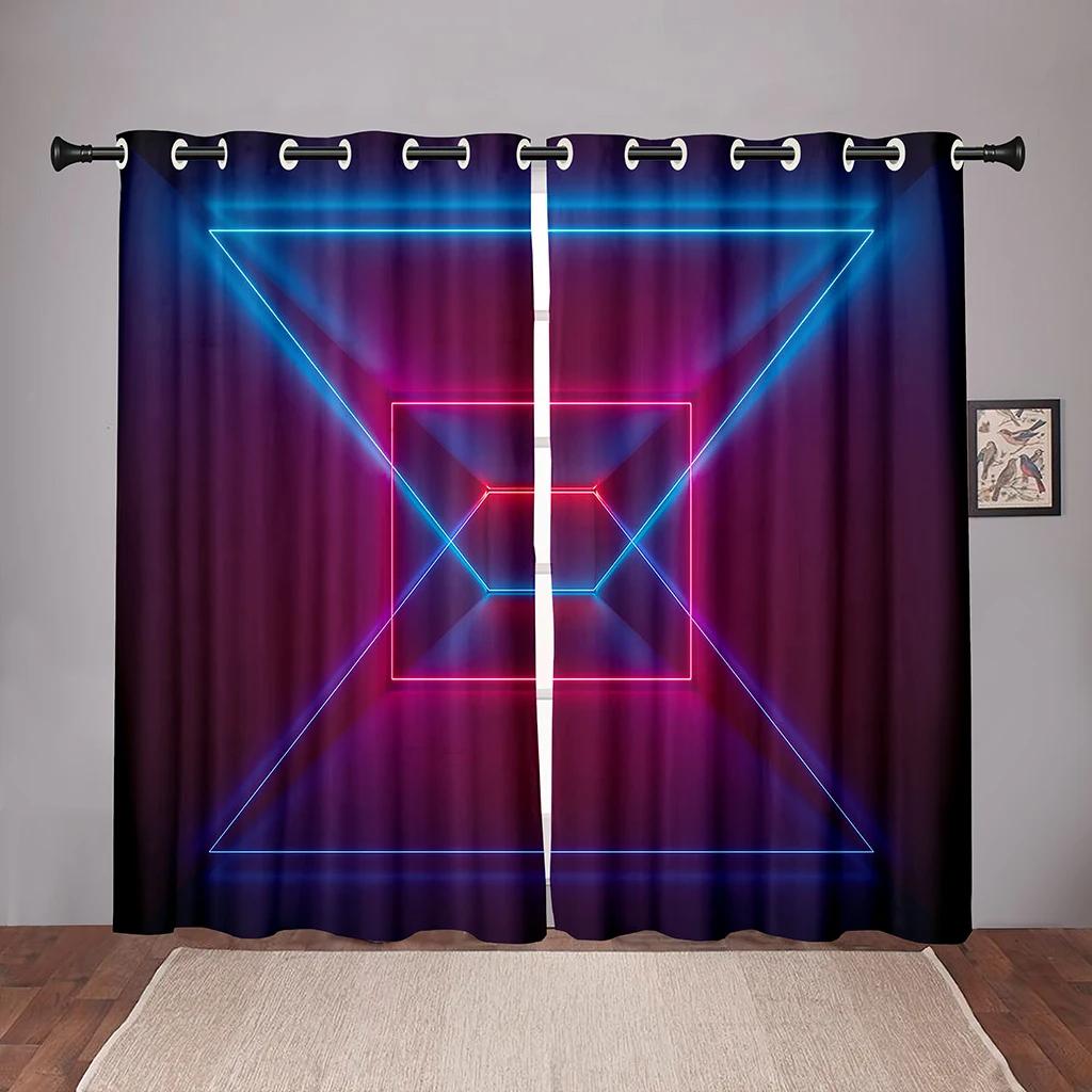 Thick Neon Emitted Light Cool Kids Blackout Window Curtain for Bedroom Living Room Bathroom Kicthen Door Hall Home High Shading