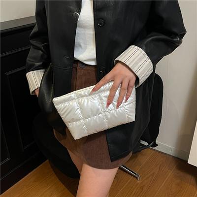 Simple and Lightweight Small Square Bag Autumn and Winter New Versatile Clutch Bag Square Embroidery Thread Casual Cosmetic Bag